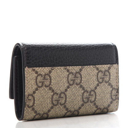 Gucci Dollar Calfskin GG Supreme Monogram GG Marmont 6 Key Holder Case Black Beige Ebony 3 of 8