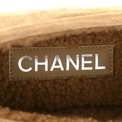Chanel Suede Calfskin CC Loafers 38.5 Dark Beige 7 of 11