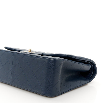 Chanel Caviar Quilted Jumbo Double Flap Navy Blue 11 of 11