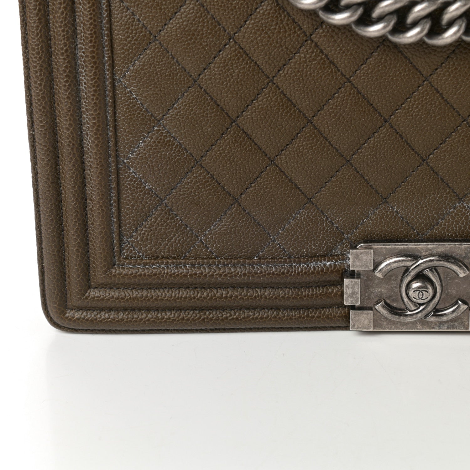 Chanel Caviar Quilted New Medium Boy Flap Khaki 15 of 16