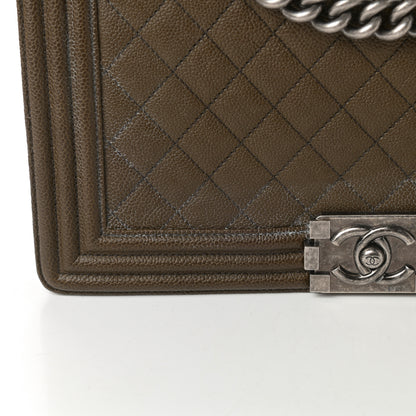 Chanel Caviar Quilted New Medium Boy Flap Khaki 15 of 16