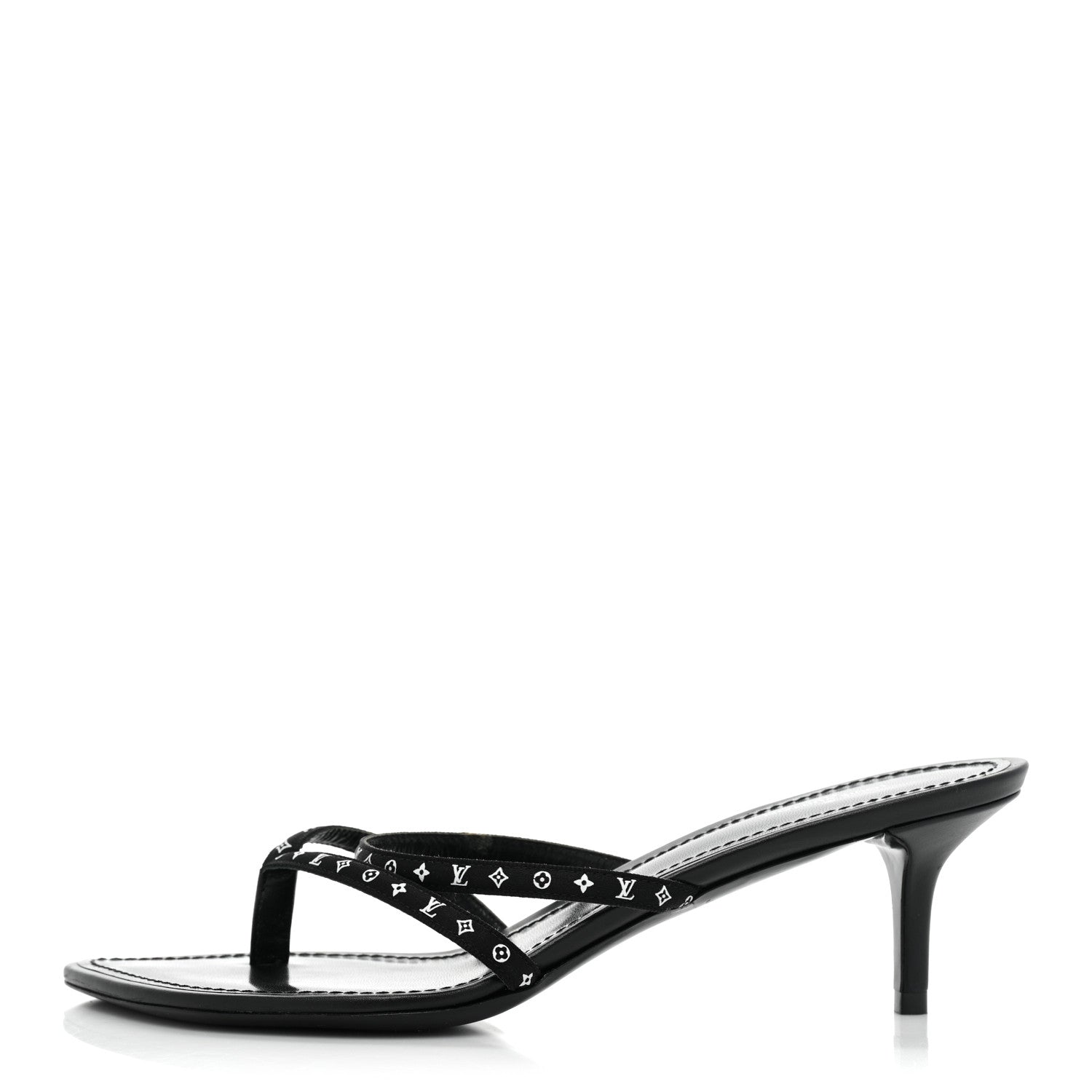 Louis Vuitton Satin Calfskin Citizen Thong Sandal 37 Black 1 of 7