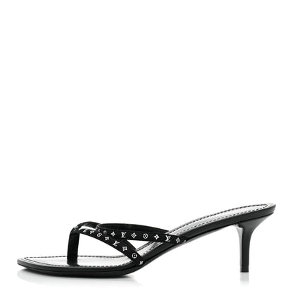 Louis Vuitton Satin Calfskin Citizen Thong Sandal 37 Black 1 of 7