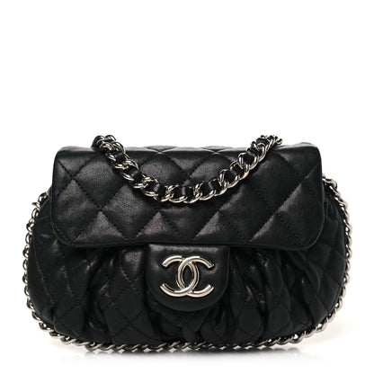 Chanel Washed Lambskin Quilted Mini Chain Around Flap Black 1 of 10