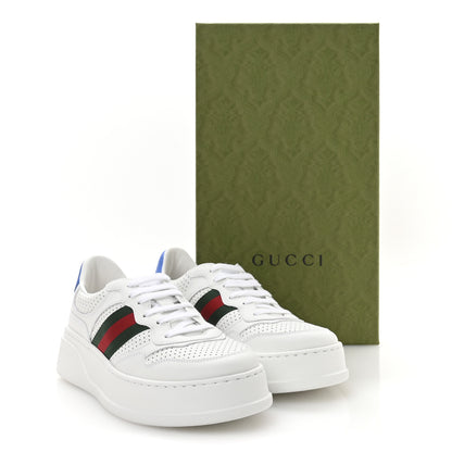 Gucci Calfskin Web Perforated Womens Platform 55mm Sneakers 39 White Bright Splash 9 of 9