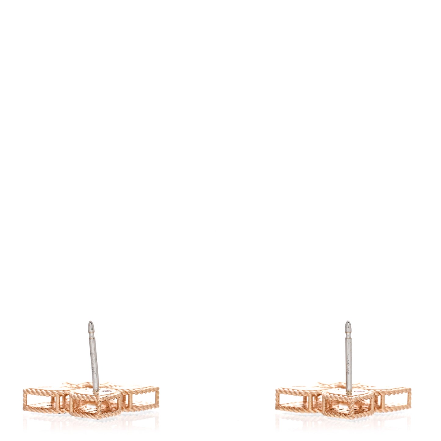 18K Rose Gold Black Diamond Venetian Princess Flower Earrings