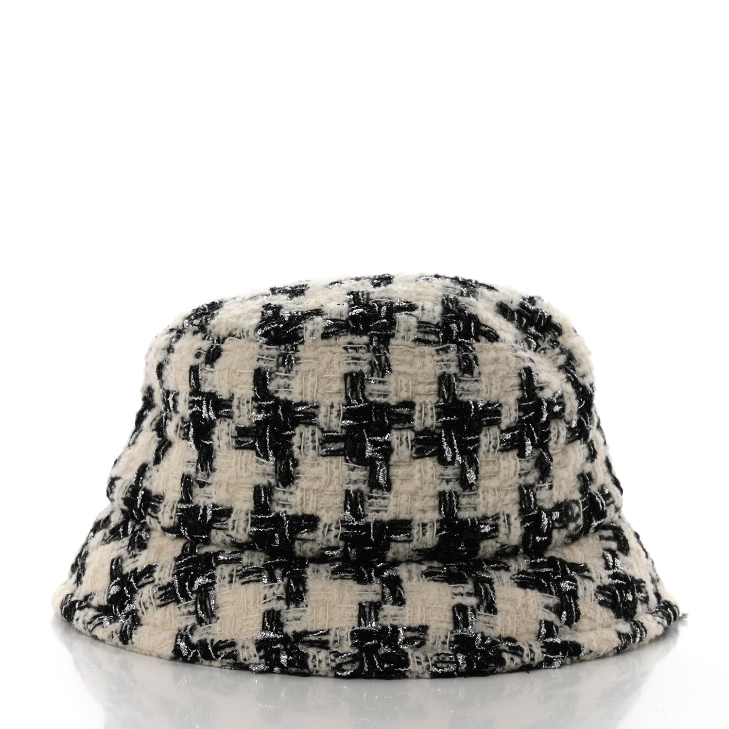 Chanel Tweed Bucket Hat M Black Ecru 3 of 9
