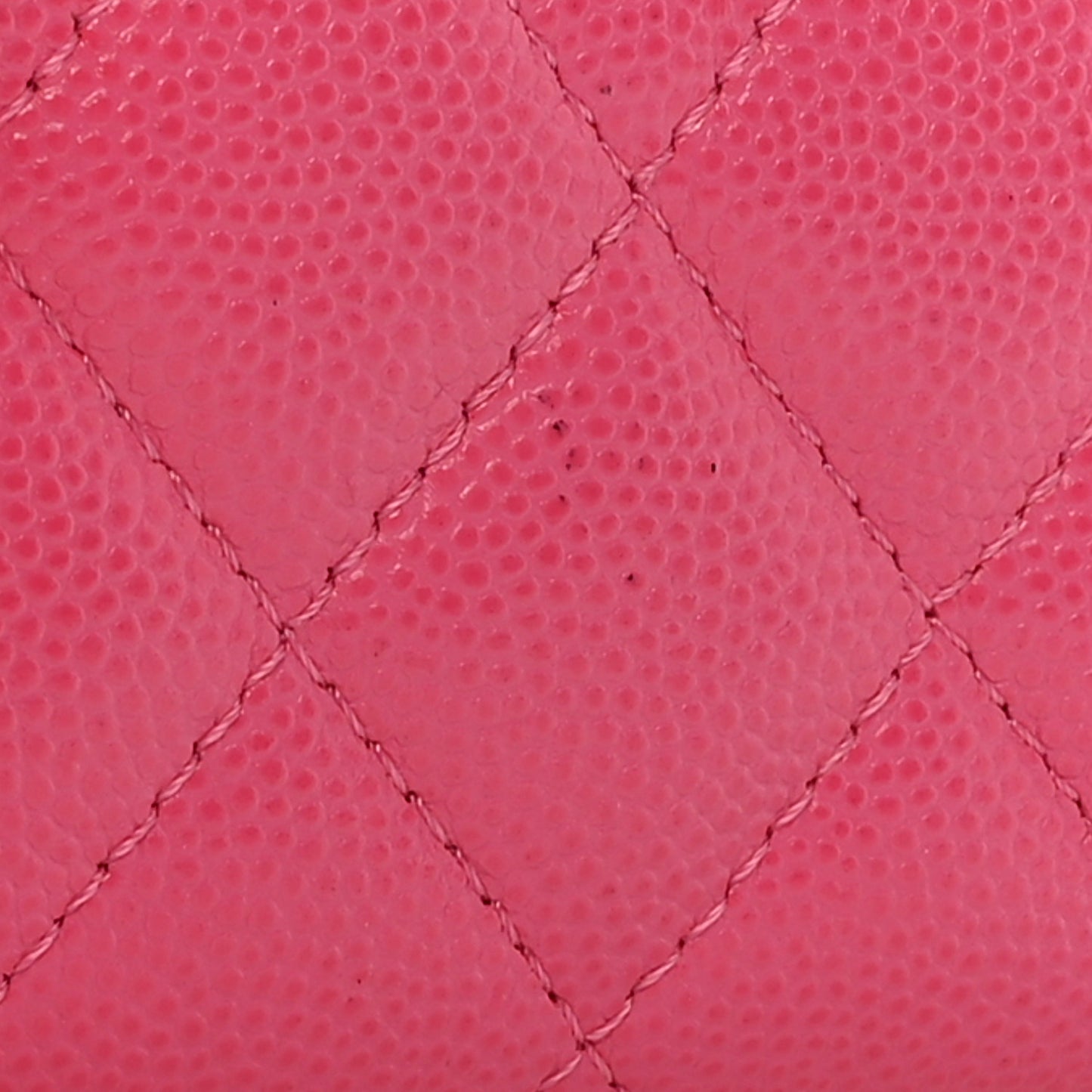 Caviar Quilted Flap Card Holder Wallet Pink