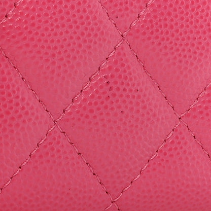 Chanel Caviar Quilted Flap Card Holder Wallet Pink 12 of 13