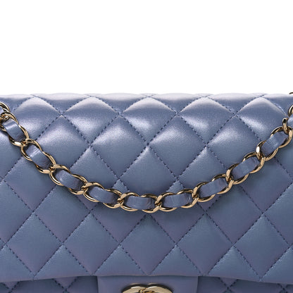 Chanel Iridescent Lambskin Quilted Medium Double Flap Light Purple 8 of 10