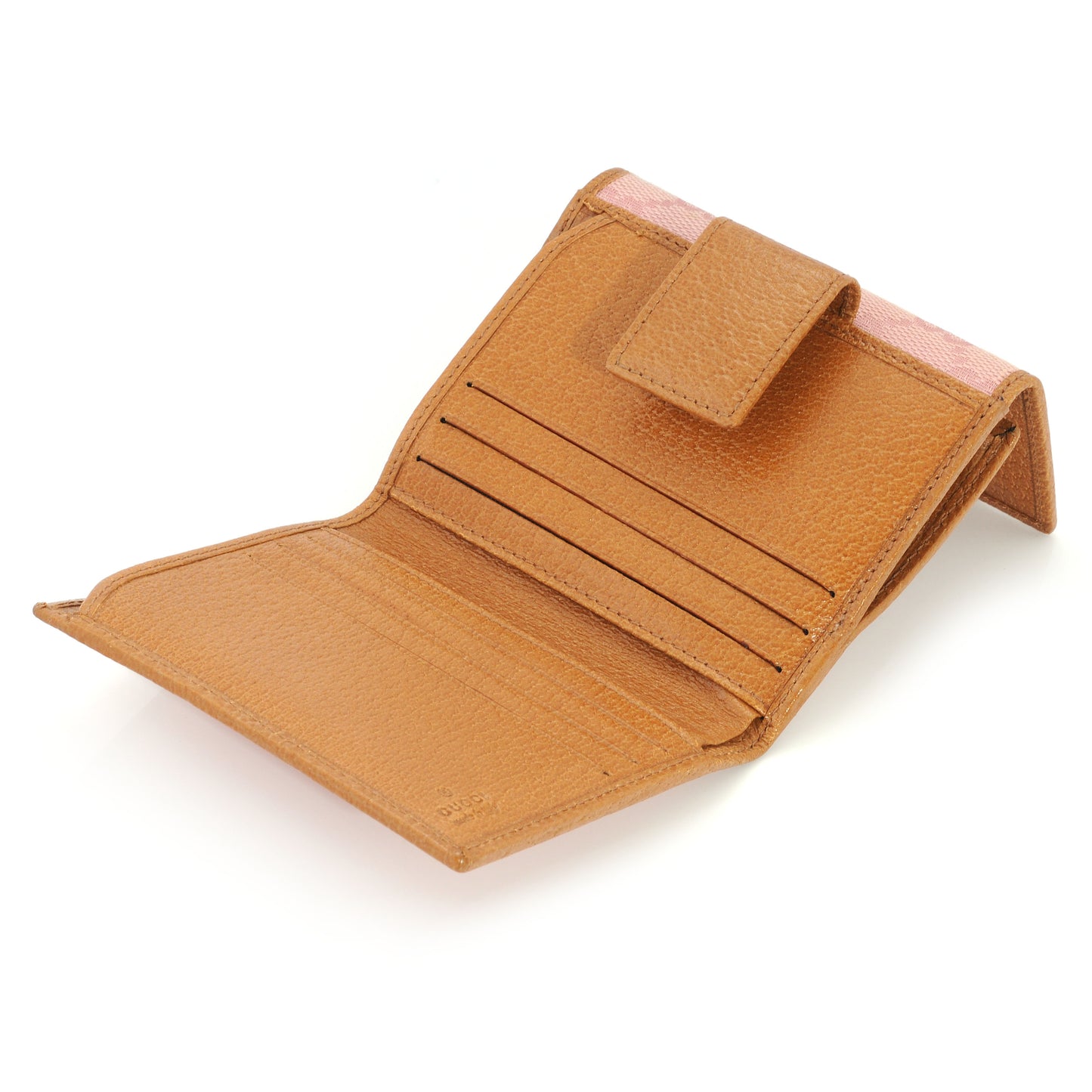 Monogram Metal Bar French Flap Wallet Pink