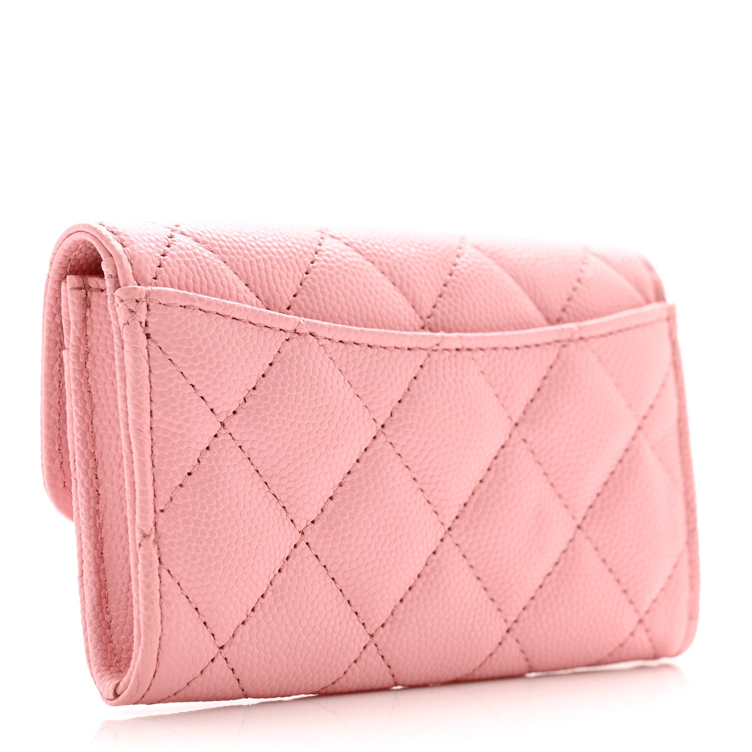 Chanel Caviar Quilted Flap Card Holder Wallet Light Pink 3 of 10