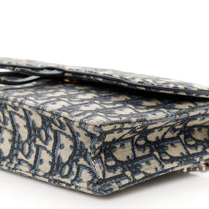 Christian Dior Oblique Saddle Chain Pouch Blue 9 of 9