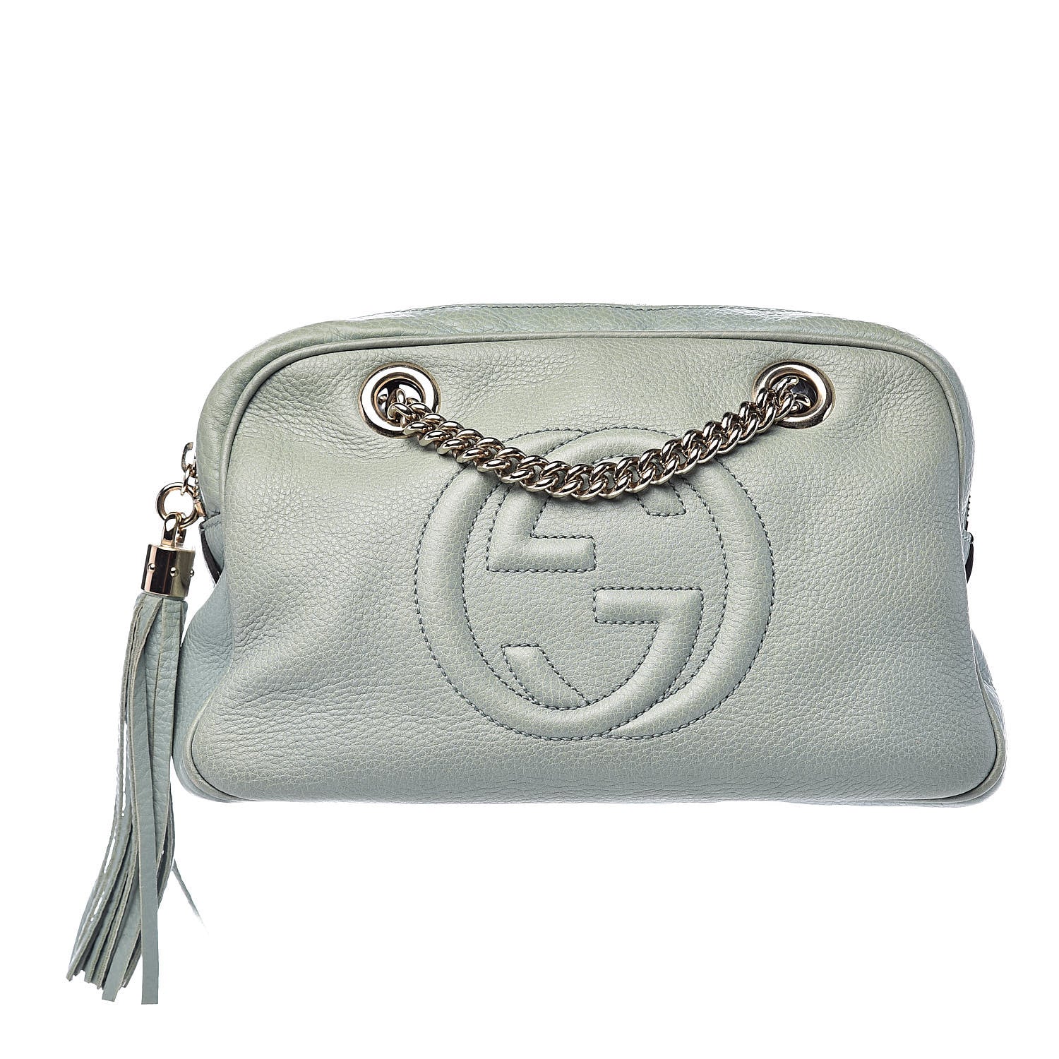 Gucci Pebbled Calfskin Small Soho Bowler Light Blue 1 of 12