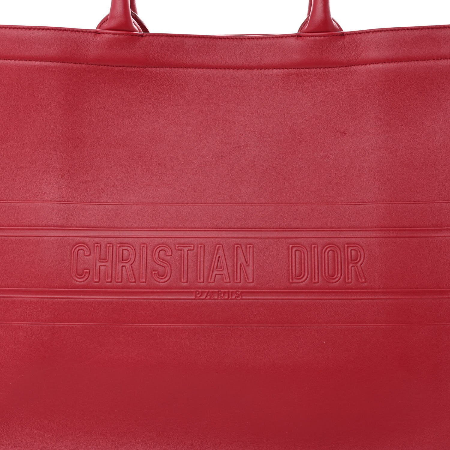 Christian Dior Calfskin Embossed Large Book Tote Red 9 of 15