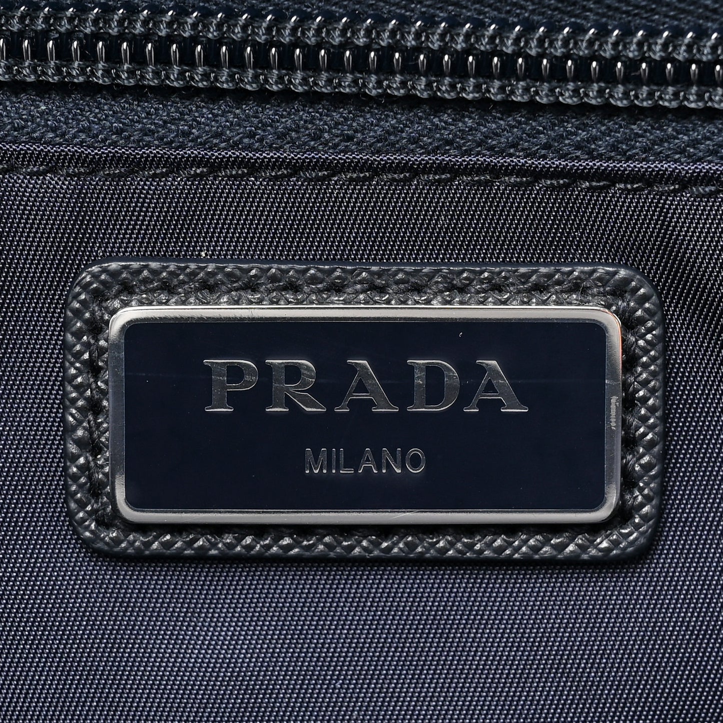 Re-Nylon Saffiano Double Snap Buckle Zip Flap Shoulder Bag Bleu