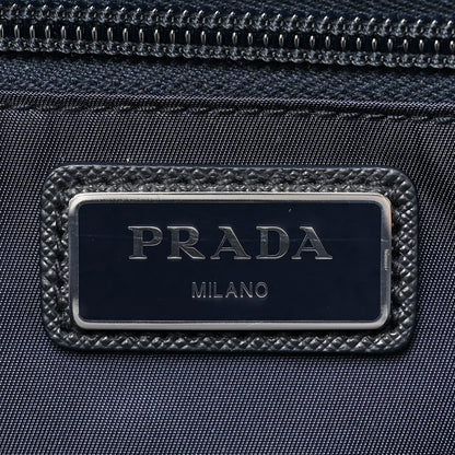 Prada Re-Nylon Saffiano Double Snap Buckle Zip Flap Shoulder Bag Bleu 8 of 12