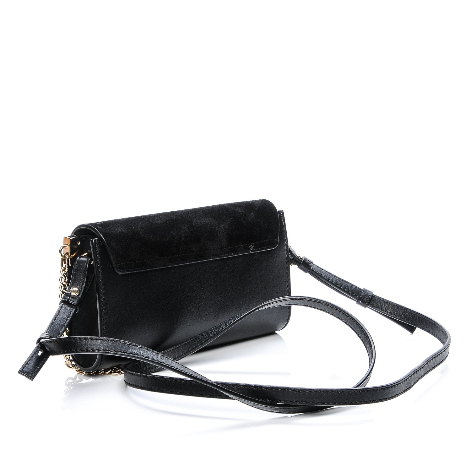 Chloe Suede Calfskin Mini Faye Shoulder Bag Black 3 of 8