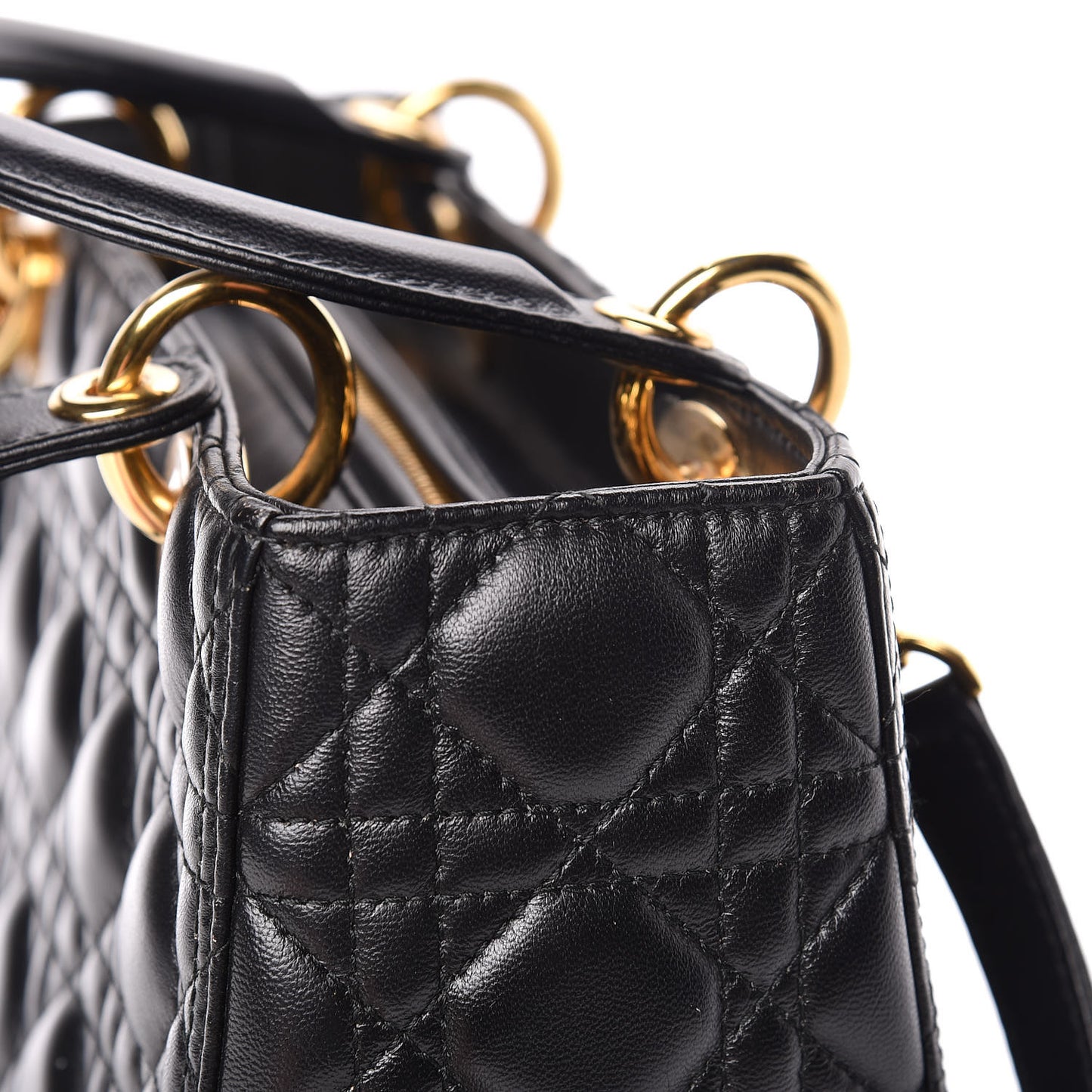 Lambskin Cannage Medium Lady Dior Black