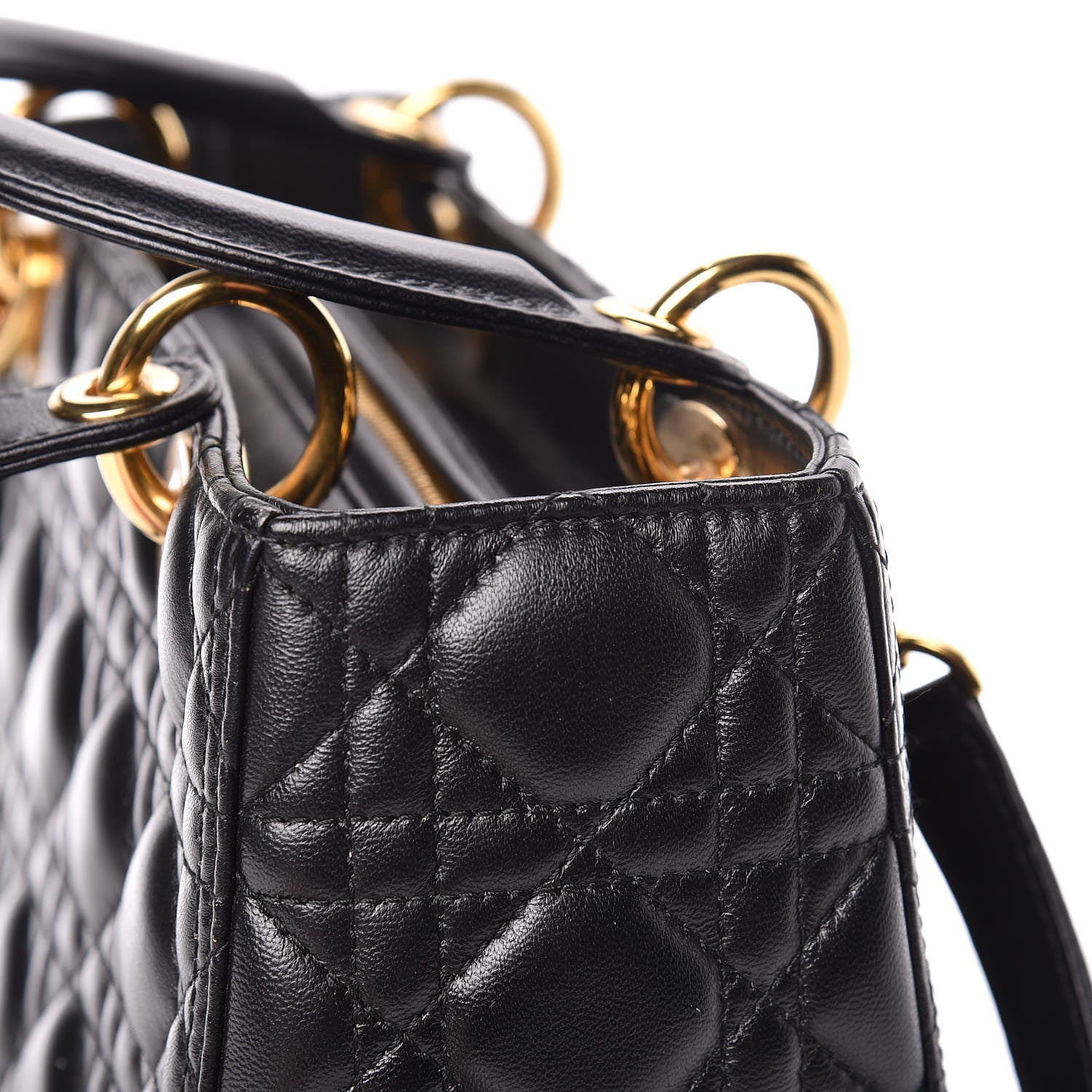 Christian Dior Lambskin Cannage Medium Lady Dior Black 13 of 13