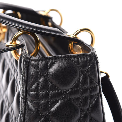 Christian Dior Lambskin Cannage Medium Lady Dior Black 13 of 13
