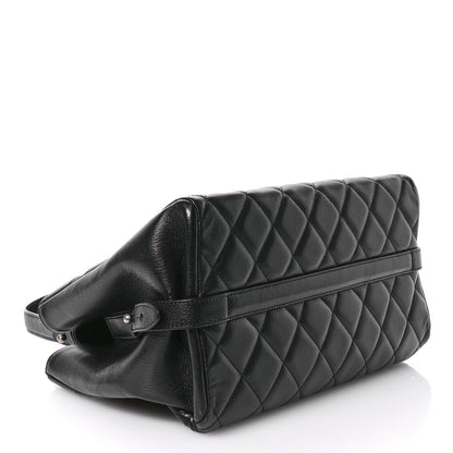 Chanel Metallic Goatskin Quilted Large City Rock Shopping Bag Black 4 of 11