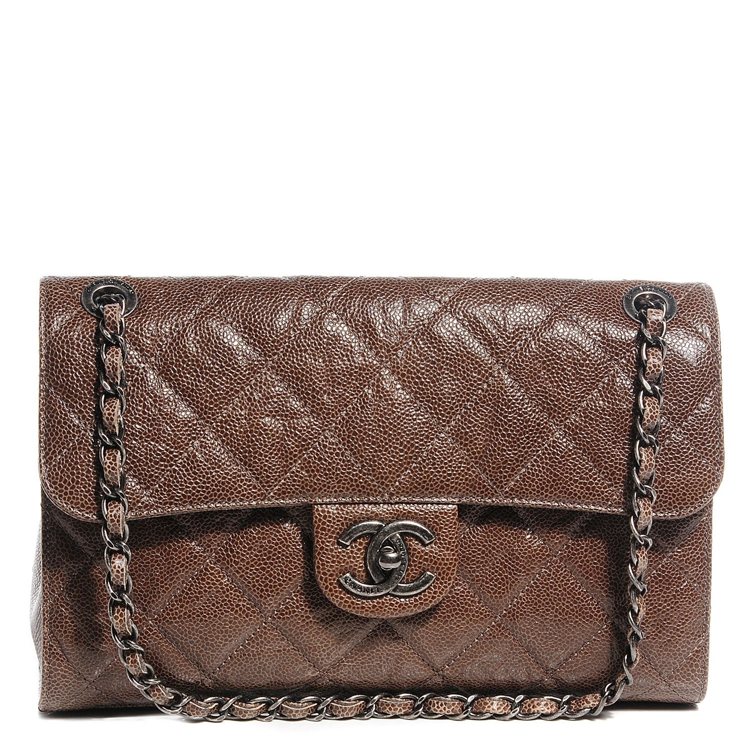 Chanel Crumpled Grained Calfskin Medium CC Crave Flap Brown 1 of 8