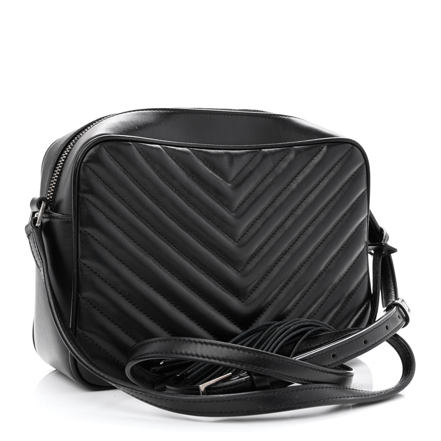 Saint Laurent Calfskin Matelasse Monogram Lou Camera Bag Black 2 of 9