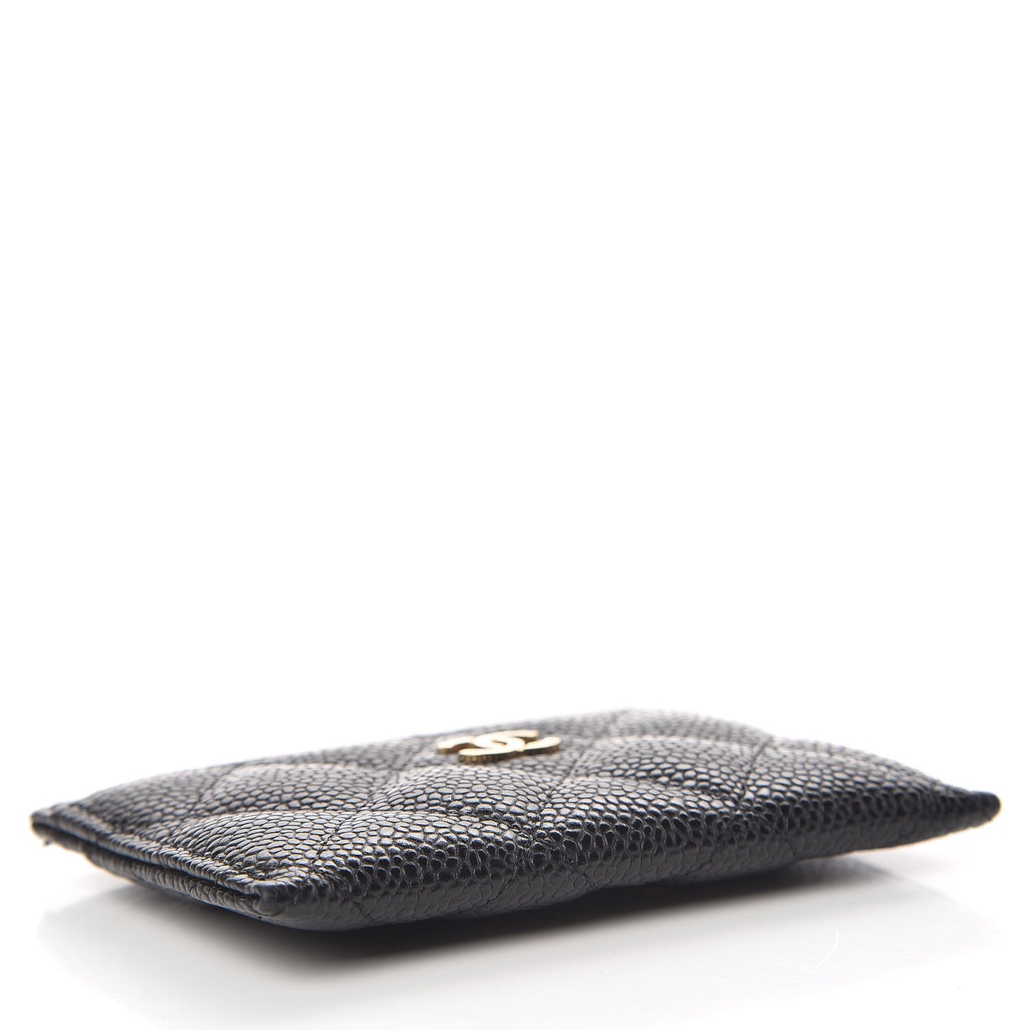 Caviar Quilted Card Holder Black