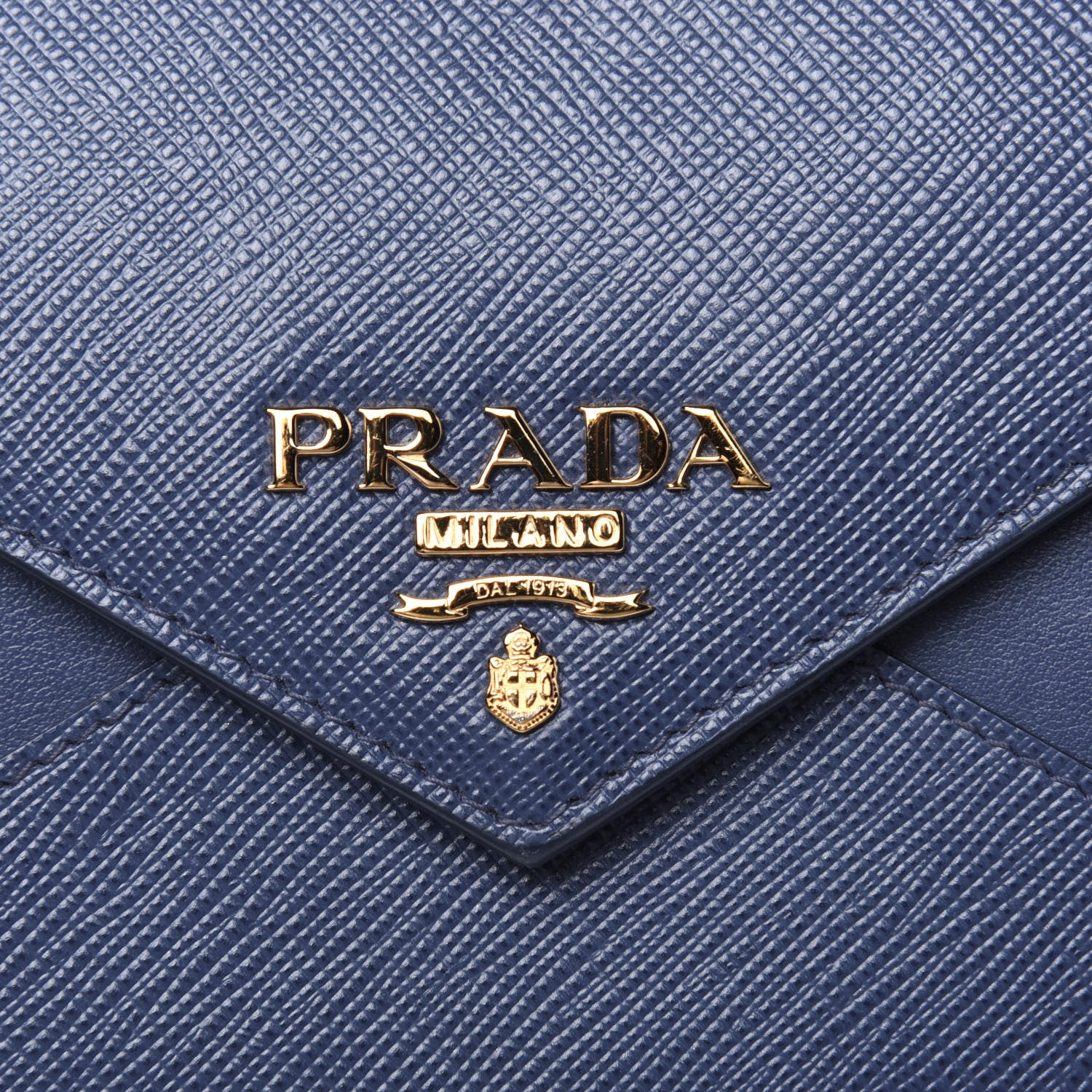 Prada Saffiano City Calf Clutch With Chain Bluette 14 of 15