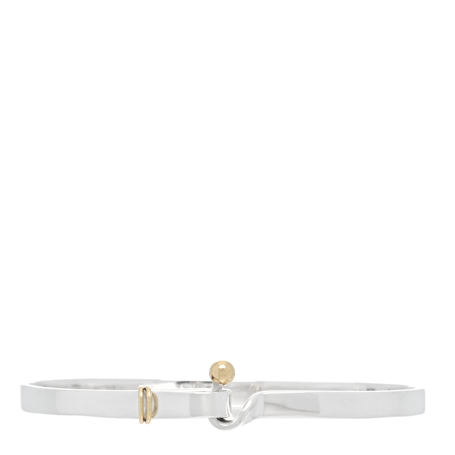 Tiffany Sterling Silver 18K Yellow Gold Hook Eye Bangle Bracelet 1 of 4