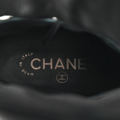 Chanel Calfskin Lace Up Knee High Boots 40 Black 7 of 11