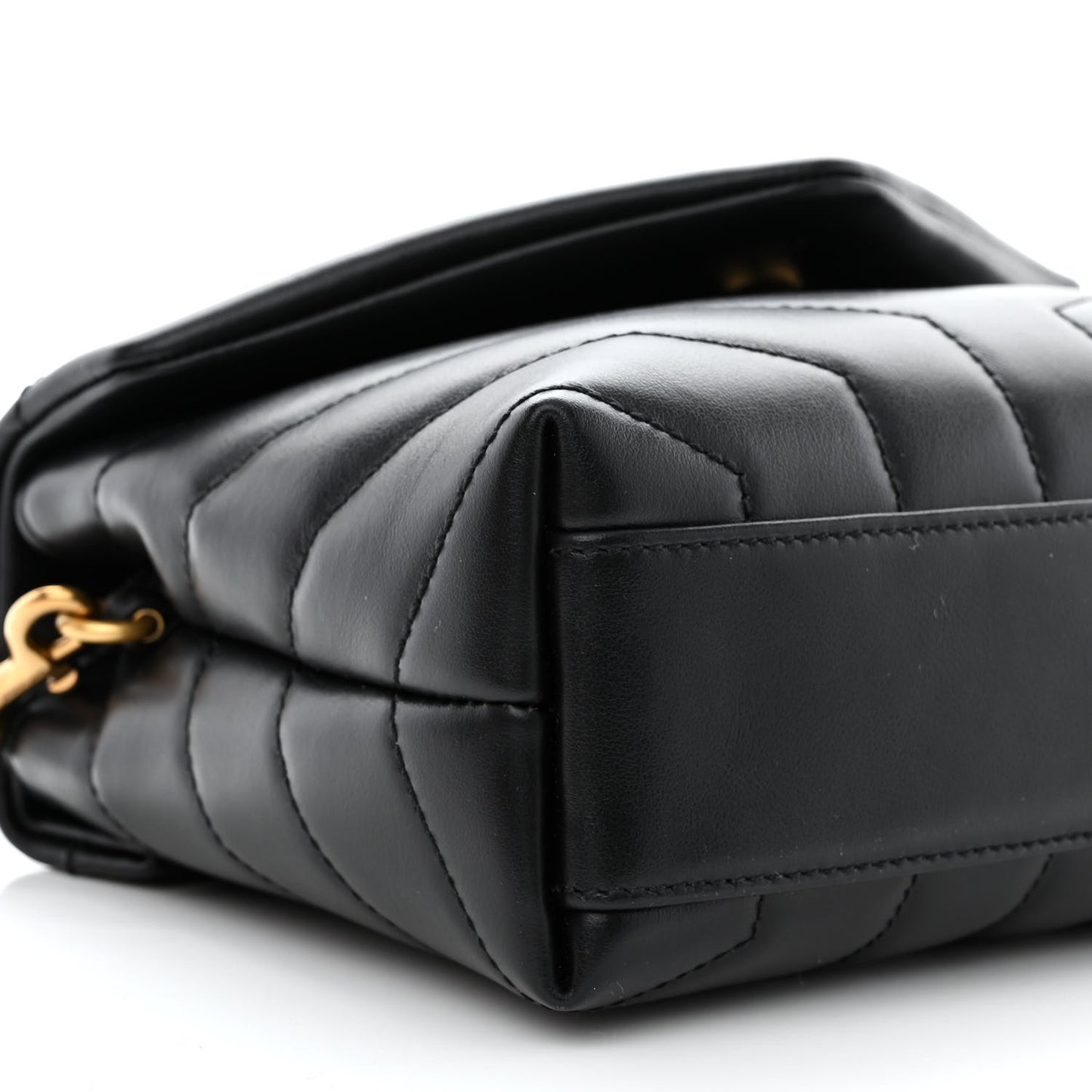 Calfskin Y Quilted Monogram Toy Loulou Crossbody Bag Black