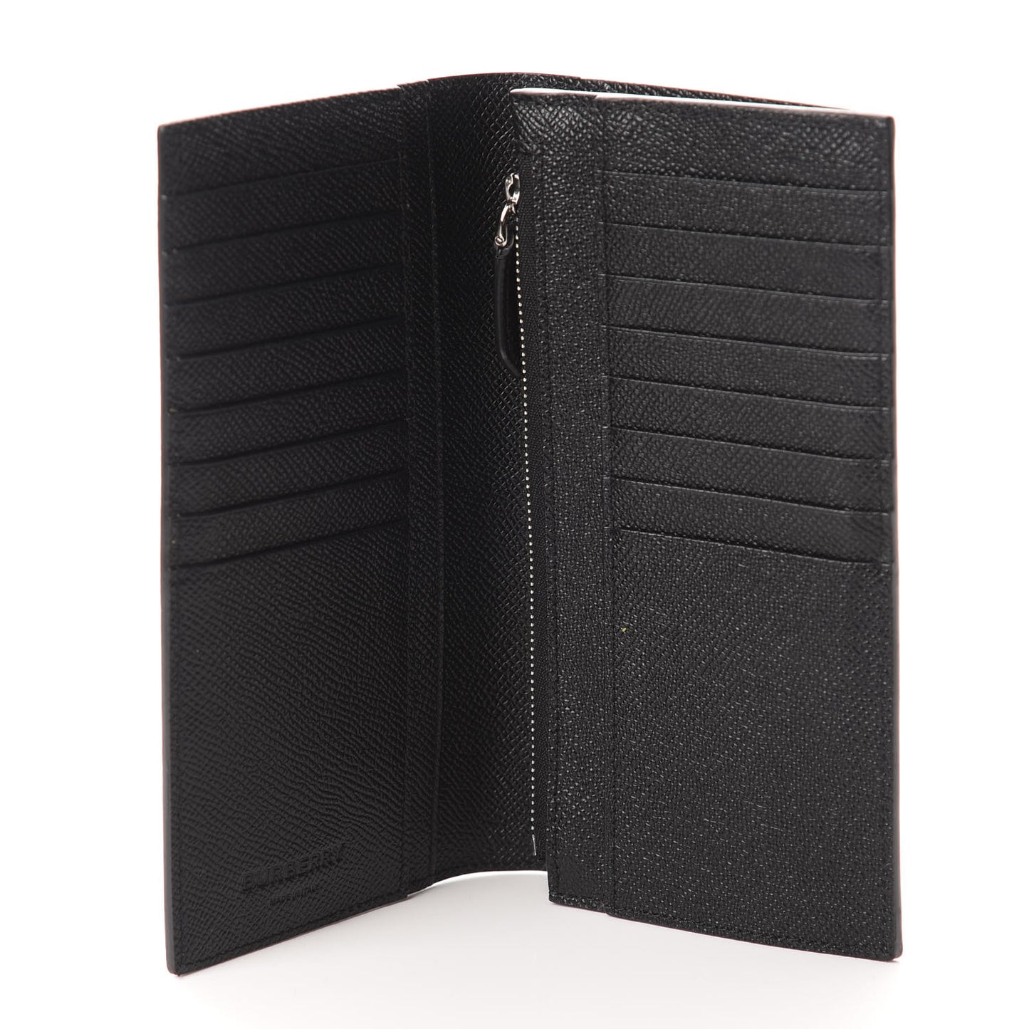 Grainy Calfskin Continental Flap Wallet Black