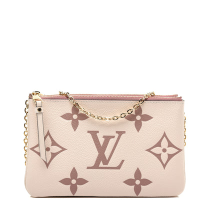 Louis Vuitton Empreinte Monogram Giant Double Zip Pochette Creme Bois De Rose 1 of 11