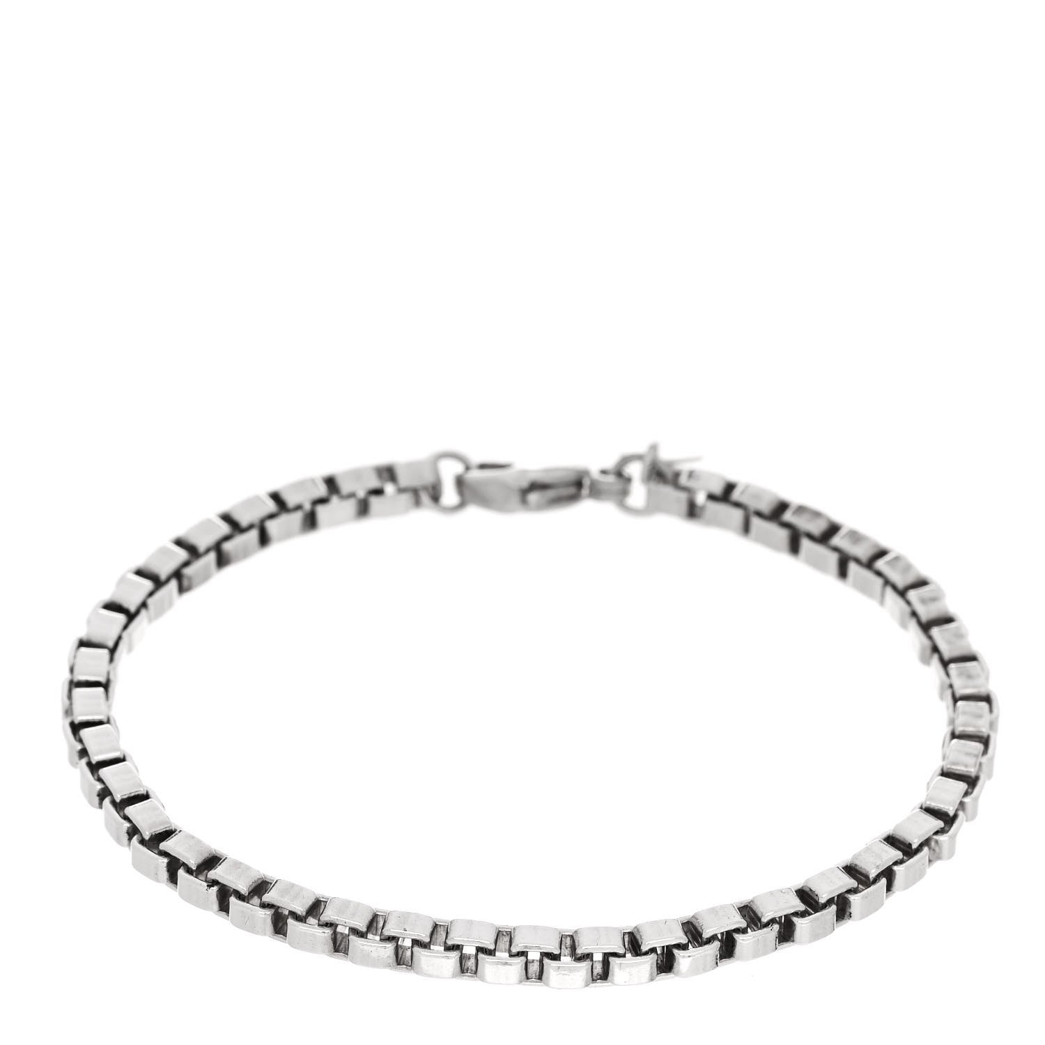 Tiffany Sterling Silver 4mm Venetian Link Bracelet 1 of 4
