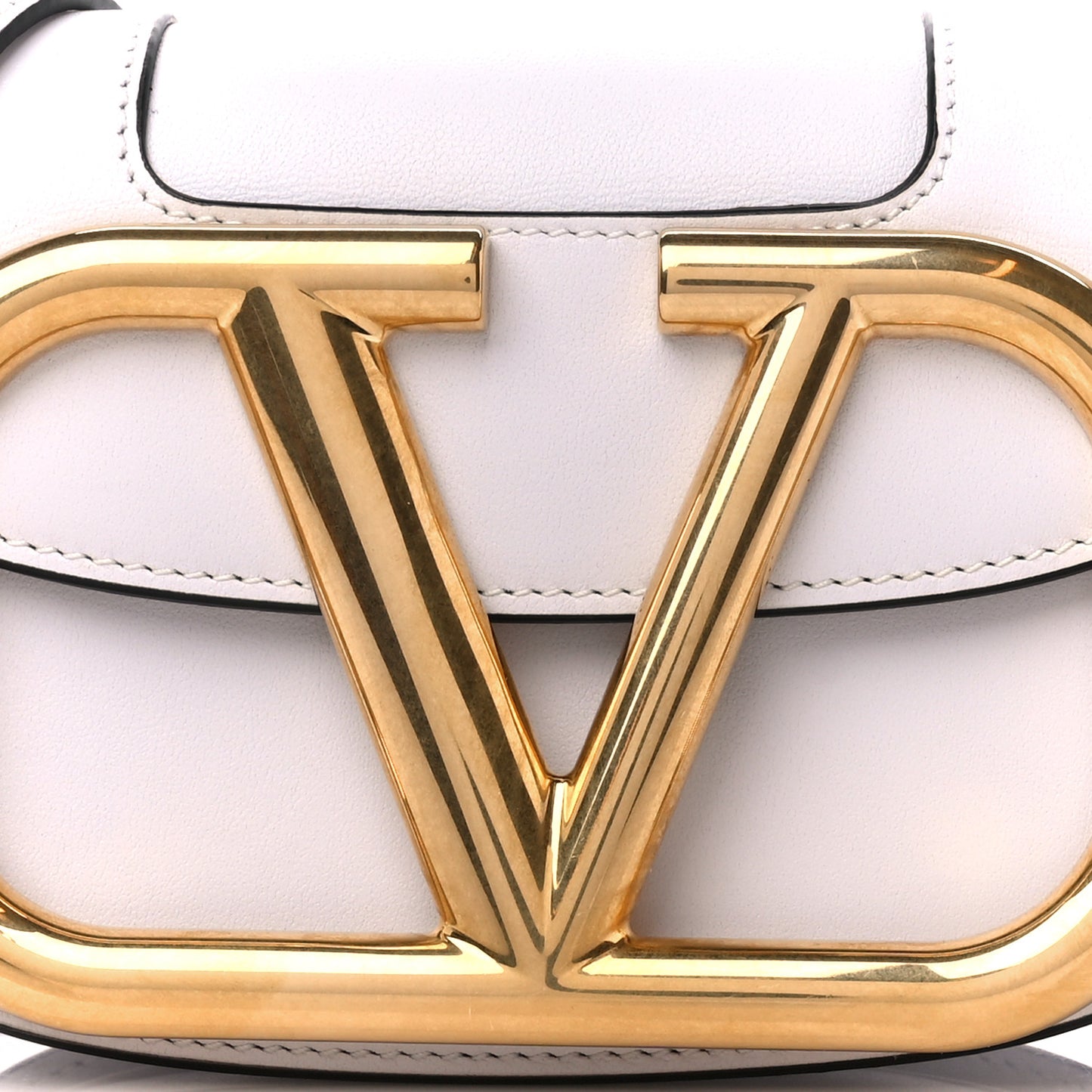 Calfskin Small Supervee Crossbody Bag Optic White