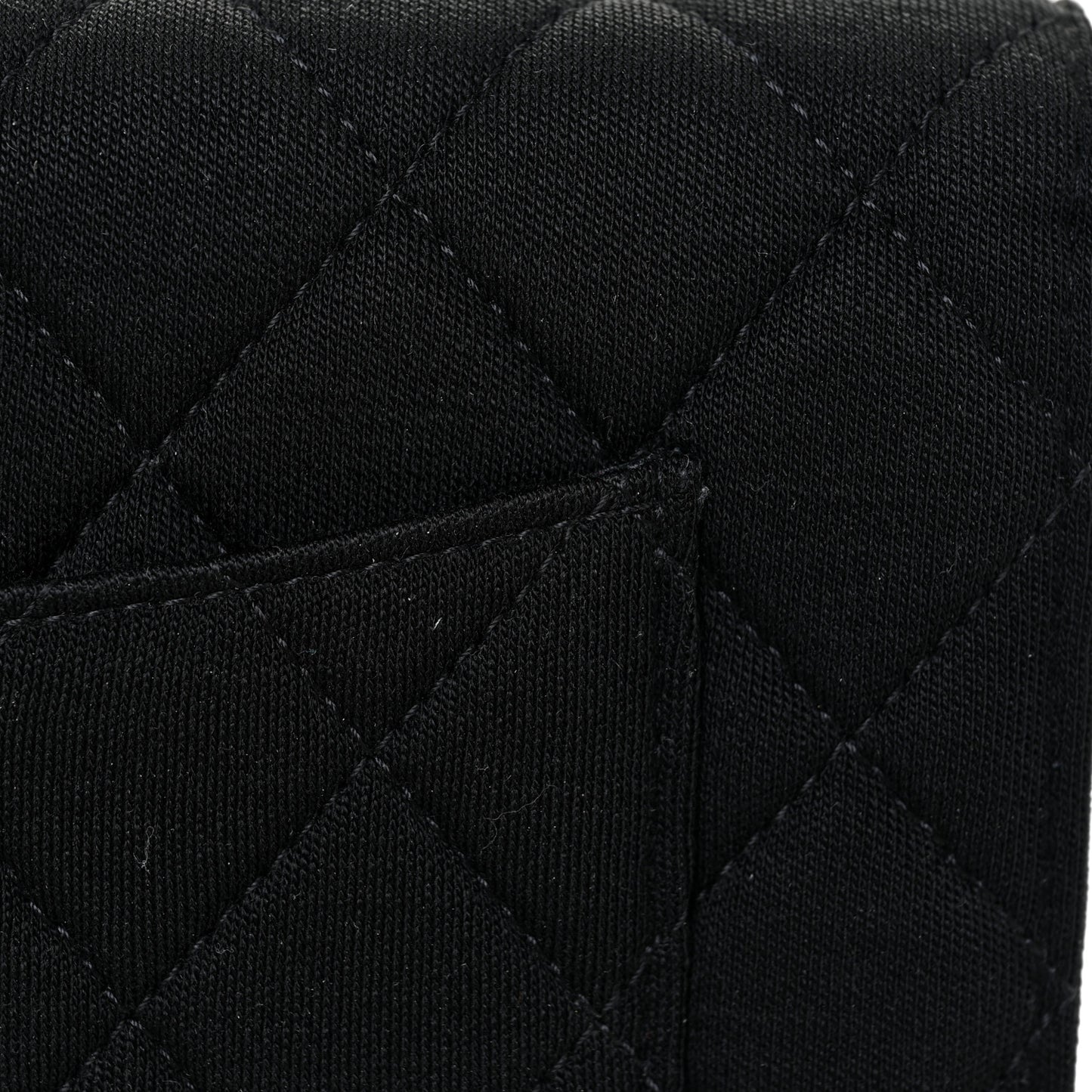 Jersey Quilted Reissue Wallet On Chain WOC Black