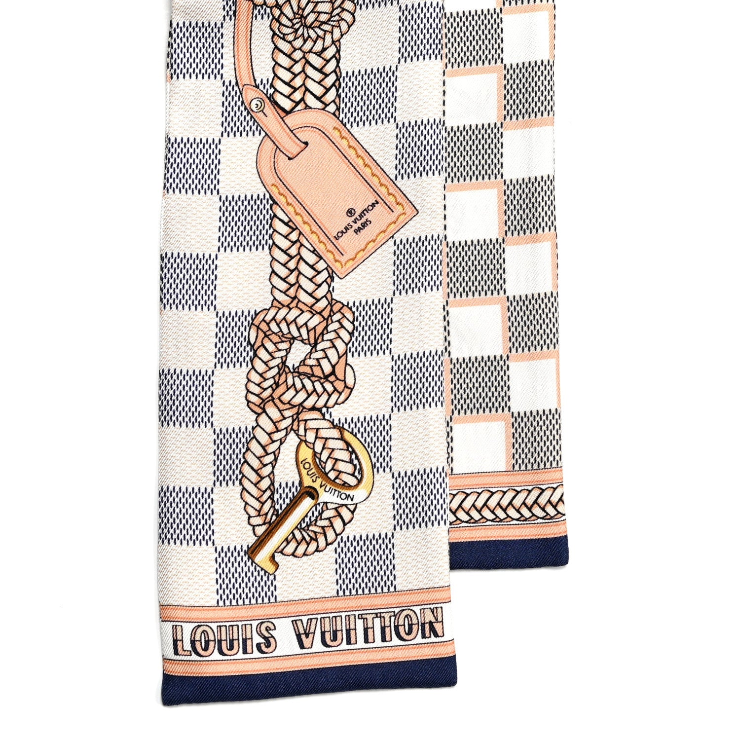 Louis Vuitton Silk Damier Azur Infinity Bandeau Azure Blue 3 of 4