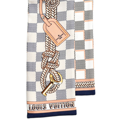 Louis Vuitton Silk Damier Azur Infinity Bandeau Azure Blue 3 of 4