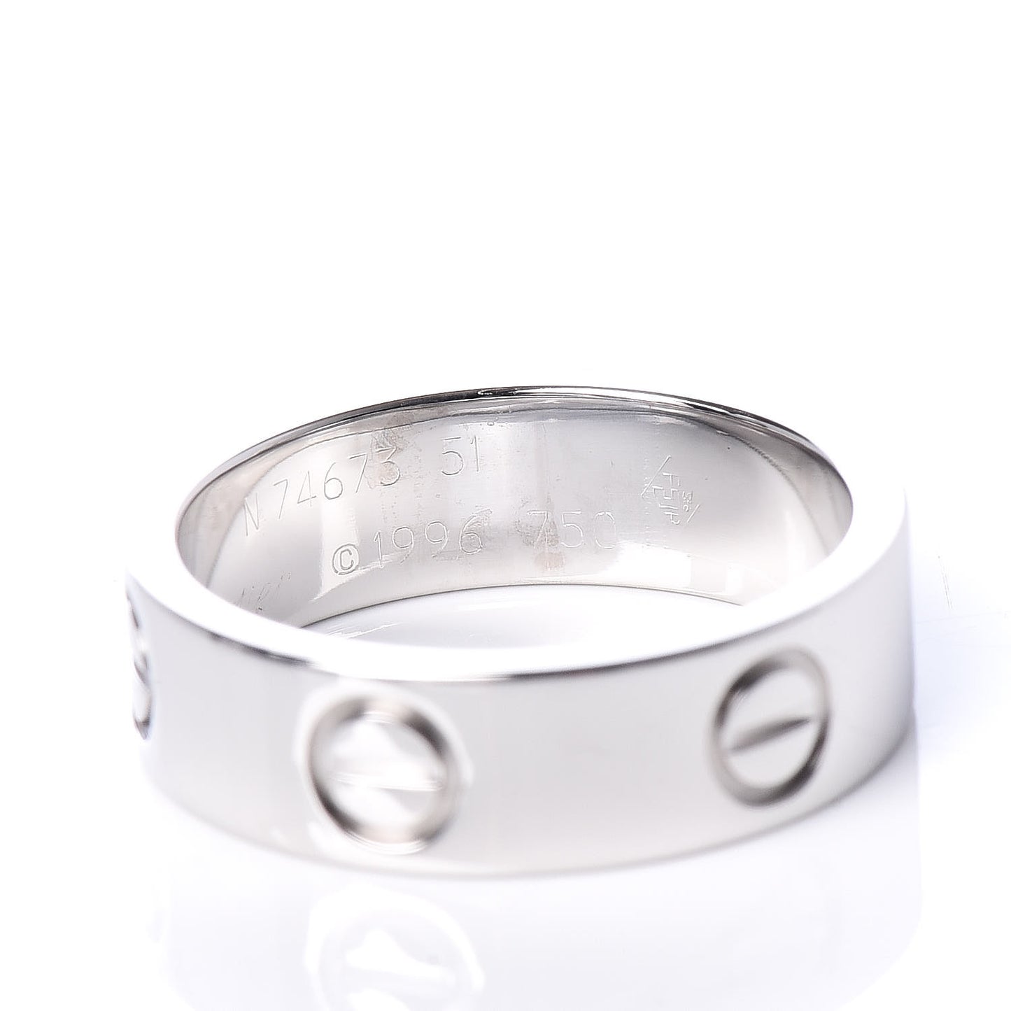 18K White Gold 5.5mm LOVE Ring 51 5.75