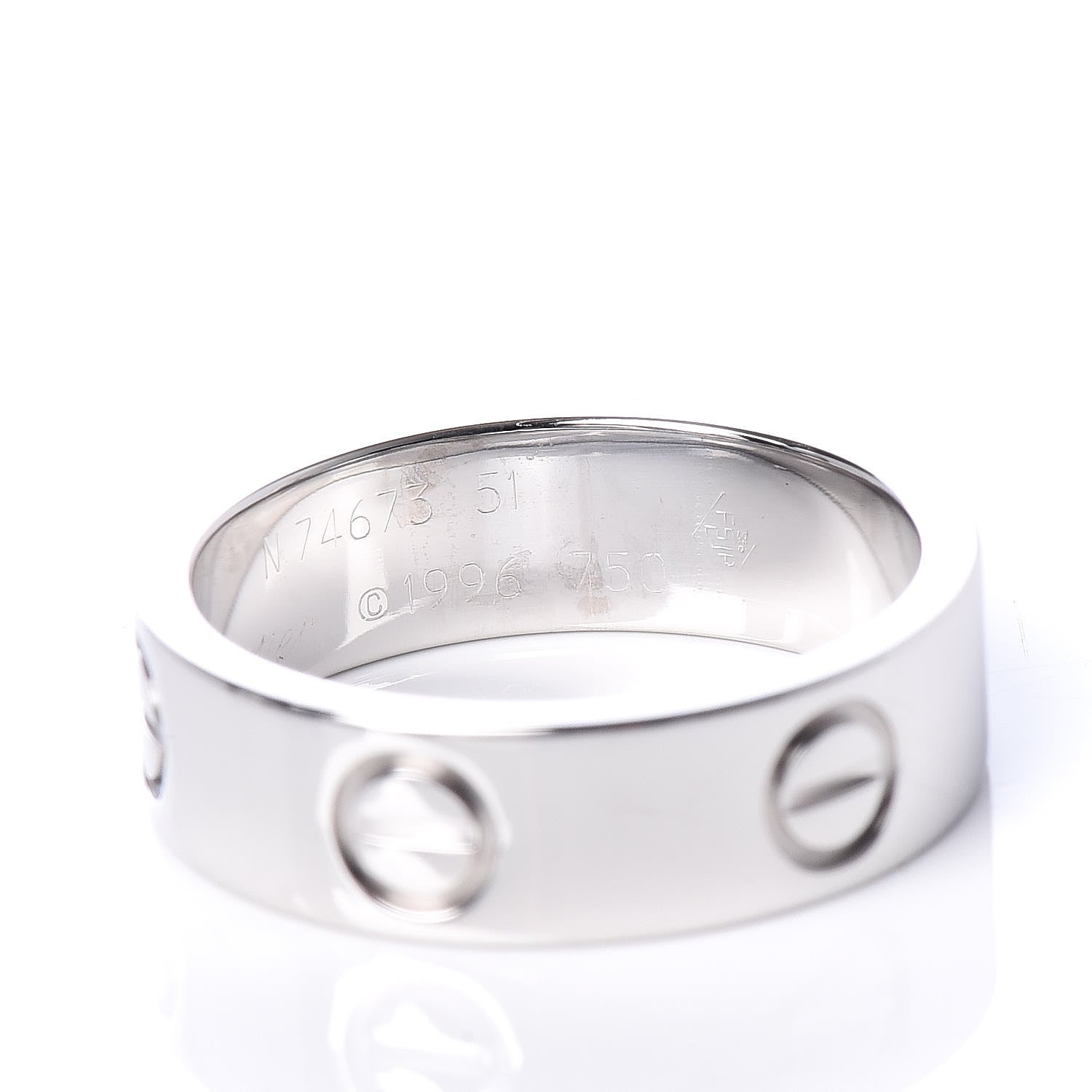 Cartier 18K White Gold 5.5mm LOVE Ring 51 5.75 5 of 6
