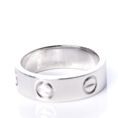 Cartier 18K White Gold 5.5mm LOVE Ring 51 5.75 5 of 6