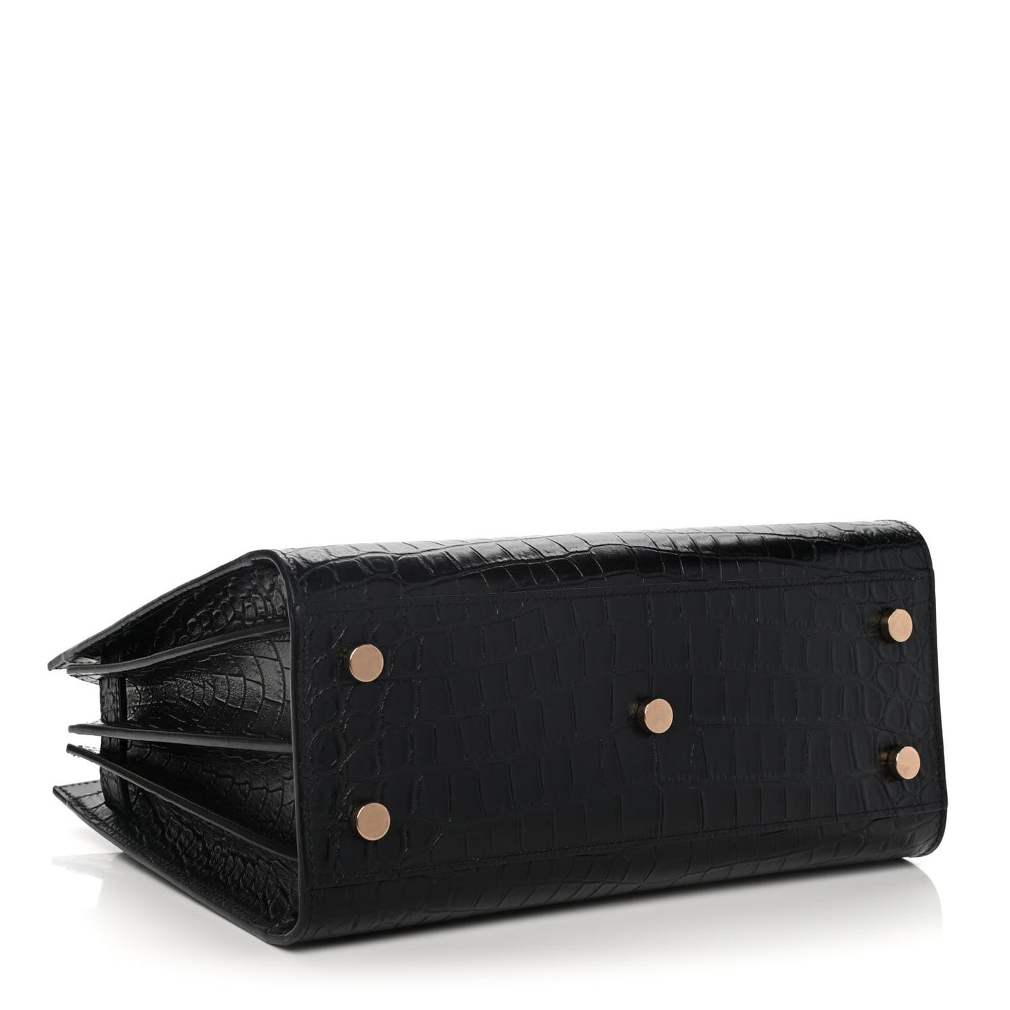 Calfskin Crocodile Embossed Baby Sac De Jour Black