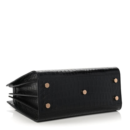 Saint Laurent Calfskin Crocodile Embossed Baby Sac De Jour Black 4 of 17