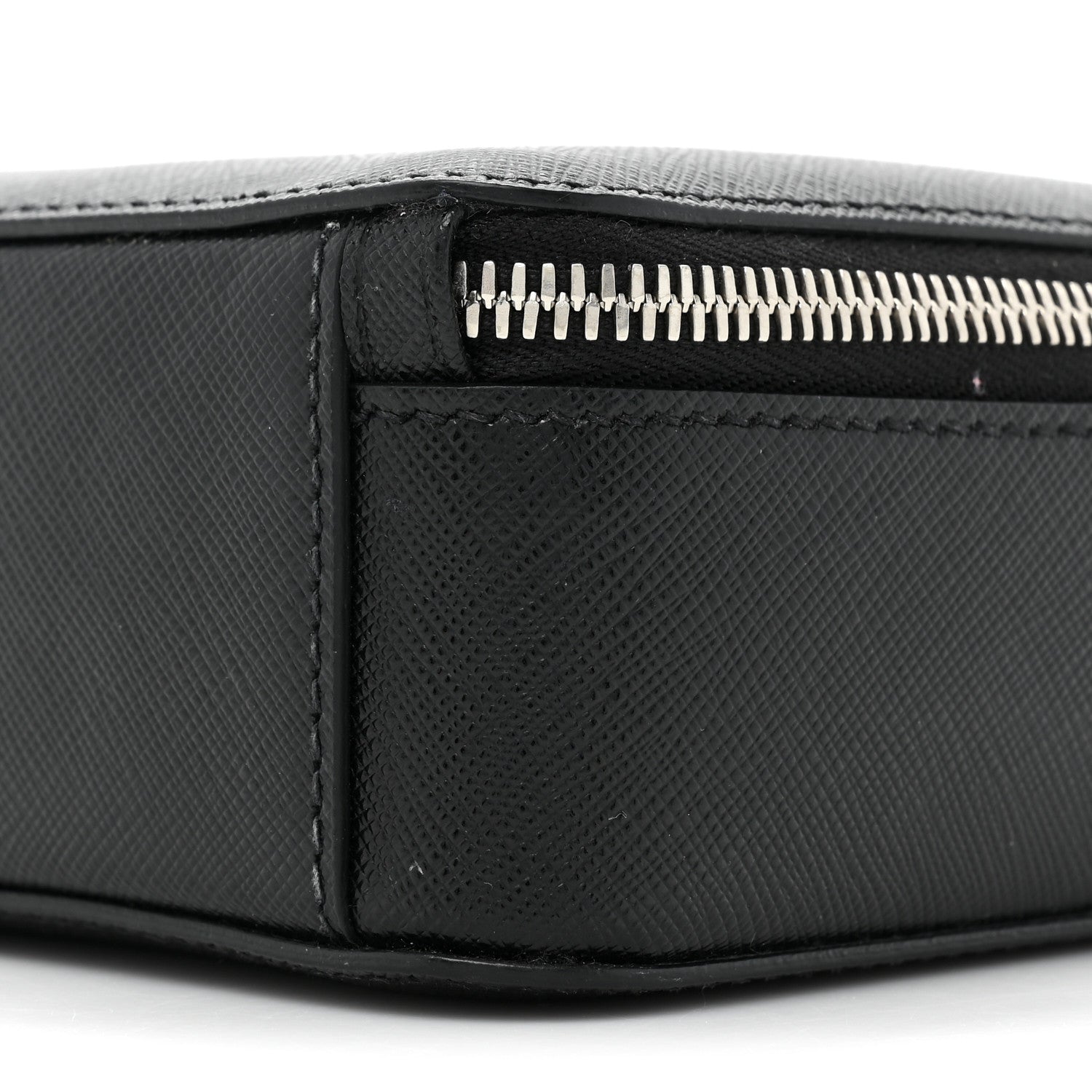 Prada Saffiano Travel Brique Crossbody Messenger Bag Black 7 of 9