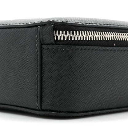 Prada Saffiano Travel Brique Crossbody Messenger Bag Black 7 of 9