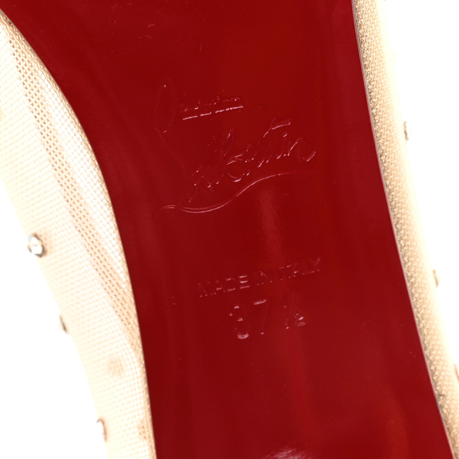 Christian Louboutin Suede Lame Crystal Strass Follies 85 Pumps 37.5 Light Silk 7 of 9