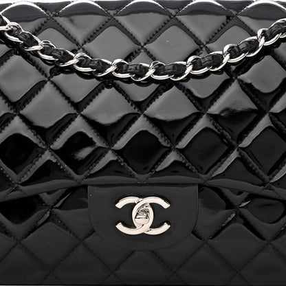 Chanel Patent Quilted Jumbo Double Flap Black 8 of 14