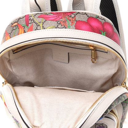 Gucci GG Supreme Monogram Flora Web Small Ophidia Day Backpack White 5 of 11